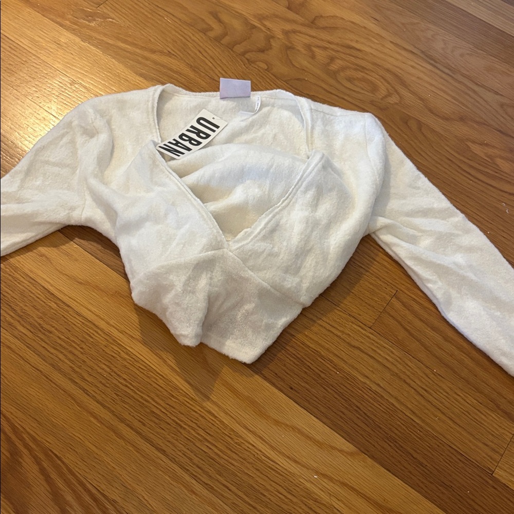 Urban Outfitters Cream Wrap Top